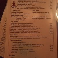 Menu at Dobra Tea in Burlington