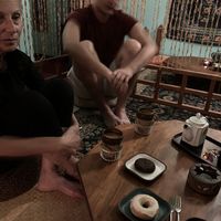 Vegan maple glazed donut and chocolate chocolate chip cookie  at Dobra Tea in Burlington