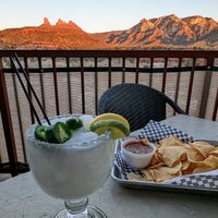 Jalapeno margarita and chips & salsa at Canyon Breeze in Sedona