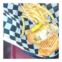 Vegan wrap + fries at Canyon Breeze in Sedona