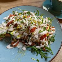 Vegan breakfast waffle 'bacon' at Doppeltsolecker in Dortmund