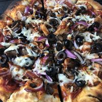 BBQ jackfruit pizza at Angry Otter Tap & Forno in North Vancouver