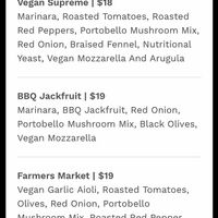 Vegan menu - pizza at Angry Otter Tap & Forno in North Vancouver