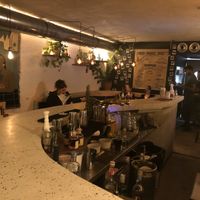 Bar seating at Farès in Lisbon