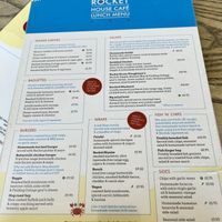 Menu with clearly labelled vegan options  at Rocket House Café in Cromer