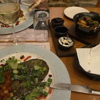 Grilled cactus with starters (one based on sheep cheese) at Maldonado Bistro in Ir-rabat Ghawdex