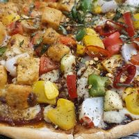 50 50 vegan pizza at La Cane Bistro in Mumbai