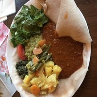 Mix vegetarian platter (also vegan) at Lalibela Ethiopian in Frankfurt