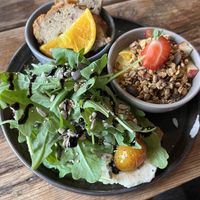 Vegan breakfast trio (banana bread, granola with soy yoghurt, bread with spread)  at MORGÆN in Wilhelmshaven