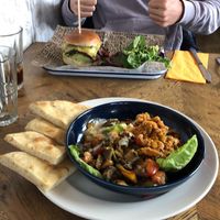 blossom burger and buddha bowl  at HS-1 Cafe Bar in Isle Of Lewis