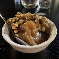 BOILED GRAPE JUICE WITH WALNUTS (don’t miss if you like churchkhela!)  at Badia in Telavi