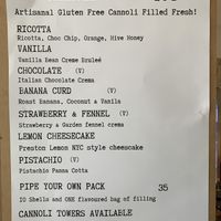 Vegan cannoli options  at Eat Cannoli in Preston