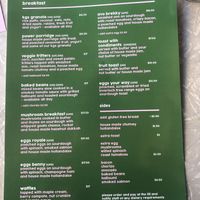 Breakfast menu at Kilcunda General Store in Kilcunda