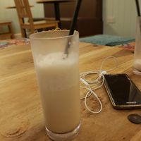 Popcorn flavour milkshake at Huckleberries in Cromer