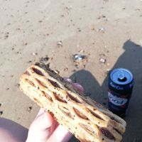 Vegan sausage roll at Huckleberries in Cromer