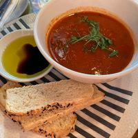 Tomato bell pepper soup at The Trout Inn in Oxford