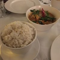 Red curry with coconut rice at Chiang Mai Kitchen in Oxford