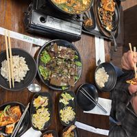 My non-vegan bf chowing down 😋   at HJ Farm/Hajun Farm in Suwanee