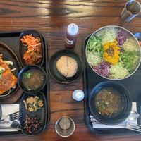 Bipbambap #5 and spicy tofu steaks #6 - $25!  at HJ Farm/Hajun Farm in Suwanee