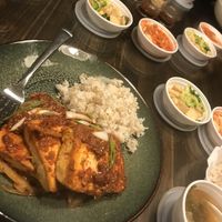 Spicy tofu steak  at HJ Farm/Hajun Farm in Suwanee