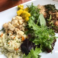 Two dish tasting dish, complete with fresh salad at M Butterfly by Miss Saigon in Lisbon