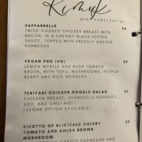 Dinner menu  at Escarpment Restaurant Kakadu in Jabiru