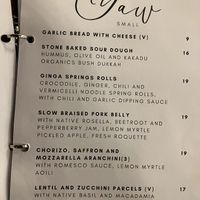 Starters  at Escarpment Restaurant Kakadu in Jabiru