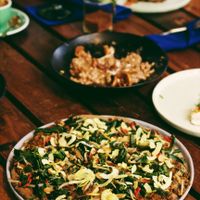 Urap Sayur Pizza at Elixir in Ubud