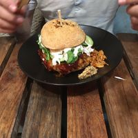 Vegan burger at Elixir in Ubud