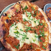 Jackfruit pizza on sourdough - my fav! at Elixir in Ubud