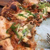 BBQ jackfruit pizza  at Elixir in Ubud