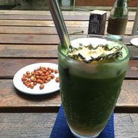 Green juice (served with peanuts) at Elixir in Ubud