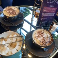 Cappuccinos with coconut milk at DusiCake in Burnham-on-sea