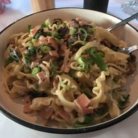 Vegan Boscaiola, very tasty 😋  at Caruso's in Gymea