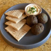Falafel and Hummus at Greenr Cafe in New Delhi