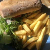 Coronation chick pea ciabatta   at Black Bull in Hexham