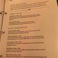 Menu at Bombay Blues in Rome