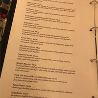 Menu at Bombay Blues in Rome