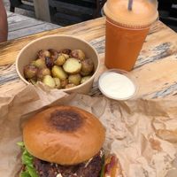 Menu (juice is from a different place) at Plant Food in Aarhus