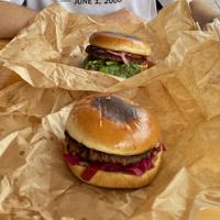 Classic and avantgarde burger at Plant Food in Aarhus