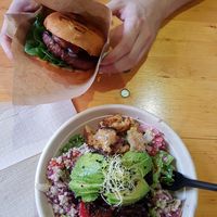 Svampe Bowl and American Burger at Plant Food in Aarhus