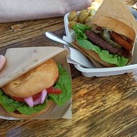 Classic burger and american burger at Plant Food in Aarhus