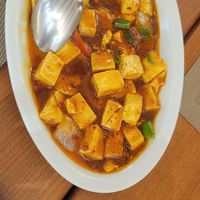 Tofu in spicy sauce / mapo tofu (toufu in salsa piccante) at Orient Express in Venice