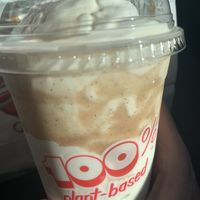 Salted caramel shake—really good!!!! at Monty's Good Burger - Echo Park in Los Angeles
