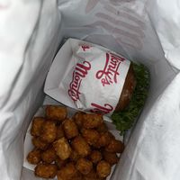 Lots of tater tots   at Monty's Good Burger - Echo Park in Los Angeles