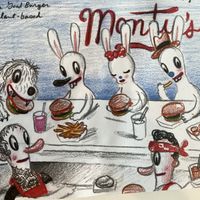 Monty’s placemat   at Monty's Good Burger - Echo Park in Los Angeles
