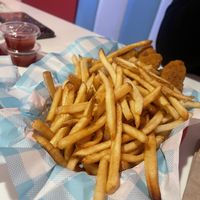French fries and nuggets  at Monty's Good Burger - Echo Park in Los Angeles