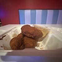 Nashville hot dry rub tenders with side of Habanero Sauce!  at Monty's Good Burger - Echo Park in Los Angeles