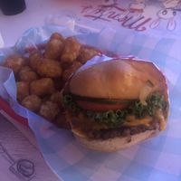 Impossible burger and tots at Monty's Good Burger - Echo Park in Los Angeles