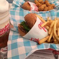 Vegan Burger with Fries and Float at Monty's Good Burger - Echo Park in Los Angeles